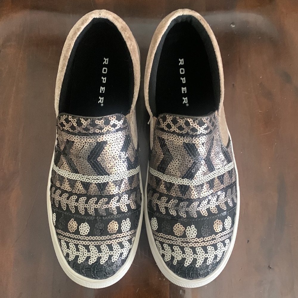ROPER “Darcy” Loafer Slip On Velvet & Sequins